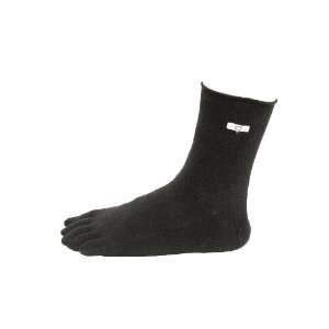    Ankle High Microbial Black Bamboo Toe Socks 