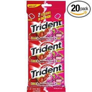 Trident Fusion Strawberry Sugarless (12 Piece) Gum, 3 Count Multi 