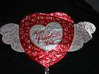   43 xxl HAPPY VALENTINES DAY heart w/ WINGS love RED/WHITE party GIFT