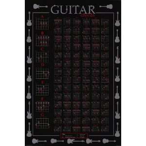  Guitar Chords   Music Poster   24 x 36