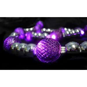  GKI 6 Lighted LED Purple Beaded Christmas Garland 20 Lights 