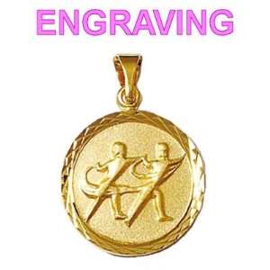  18K Gold Plated Gemini   The Twins   Zodiac Pendant   Your 