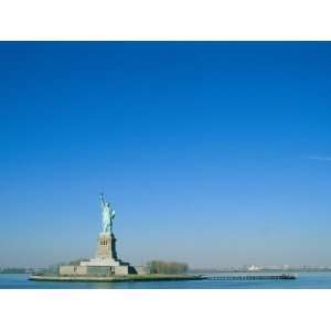  A Frontal View of the Statue of Liberty and Ellis Island 
