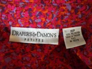 Dark Pink Purple Melon DRAPERS & DAMONS Dress 16P 16 P  