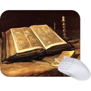  Rikki Knight Van Gogh Art Still Life with Bible Mouse Pad 