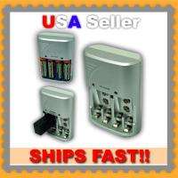 9V Rechargeable Battery Wall Charger with AA and AAA slots Ni Mh Ni Cd 