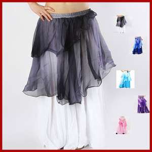   Womens Frilled Three Layered Chiffion Gradient Belly Dance Skirt