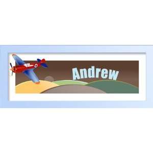  Old airplane landing Baby Gift, Personalized name art 