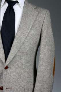 Vintage John Weitz Gray 100% Wool Tweed 38 S Jacket/Blazer  