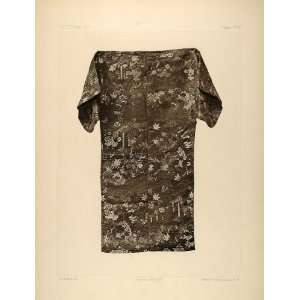  1883 Japanese Silk Brocade Robe Costume Heliogravure 