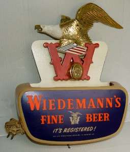 Vintage Wiedemanns Beer Lighted Motion Eagle Sign, Wiedemanns  