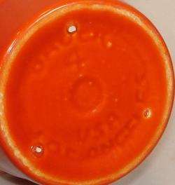 BAUER Pottery Orange Step Flower Pot  