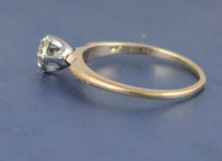 14k Gold Diamond Solitaire Engagement Ring Sz 7.75  