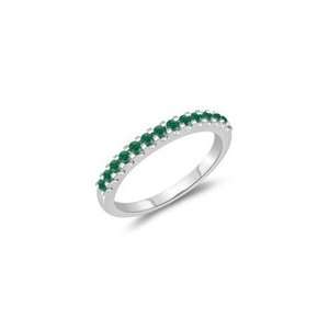  0.28 Cts Emerald Wedding Band in 14K White Gold 7.5 