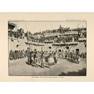 1904 Print Zuni Ceremony Hlewekwe Sword Swallowers   Original Halftone 