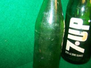 32oz 7oz 10oz 7up green glass soda pop bottle vintage 4  