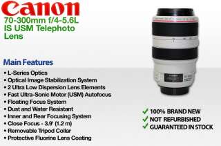 Canon EF 70 300mm f/4 5.6L IS USM Telephoto Lens 081097256105  