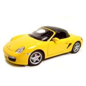  Porsche Boxster S Soft Top Yellow Diecast Model 118 Welly 