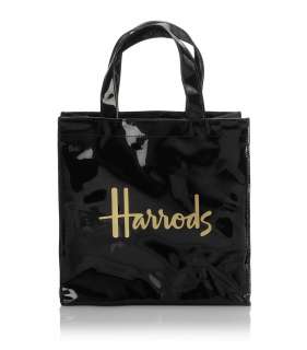 HARRODS FAMOUS GREEN AND BLACK SHOPPING TOTE BAGS  