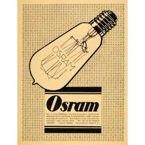  1914 Ad Osram Drahtlampe Wire Lighting Lamp Bulbs Home 