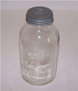 Vintage Ball Genuine Sculptured Glass Mason Jar #64A  