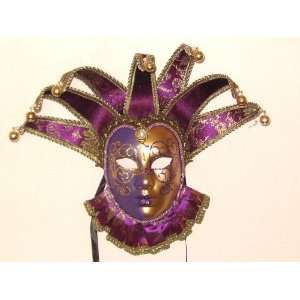  Purple and Gold Jolly Lillo Venetian Mask