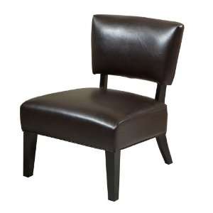  Sonny Brown Leather Accent Chair Furniture & Decor