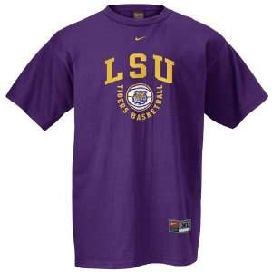  Nike LSU Tigers Purple Basketball Practice T shirt Sports 