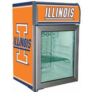  Illinois Fightin Illini Glass Door Refrigerator Sports 
