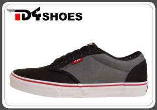 Vans Atwood Canvas Black Grey Red 2012 New Mens Skate Boarding Shoes 