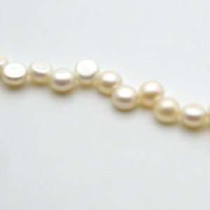 White 7mm Top Drilled Button Loose Freshwater Pearls FW 