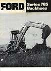 ford series 765 backhoes brochure tractor backhoe location united 