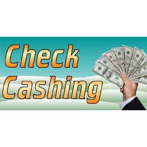  3x6 Vinyl Banner   Check Cashing with Hand of Cash 