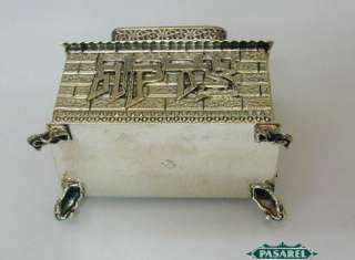 Sterling Silver Charity Box Tzedakah Israel Judaica  