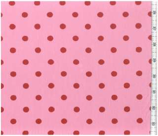 Yd 60 Wide Cotton Fabric 0.35 Red Polka Dot on Pink  