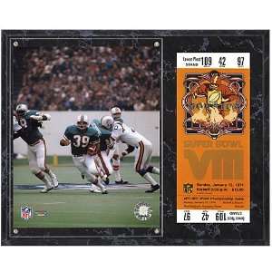   Bowl VIII Larry Csonka Plaque with Replica Ticket