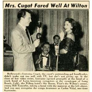  1952 Print Lorraine Cugat Bandleader Show Wilton Hotel 