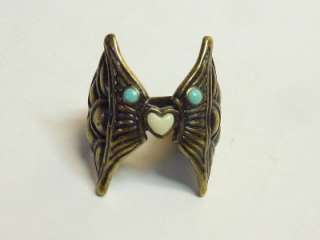 Art Deco Brass Owl Ring Marked Lucky Boy Size 7 Great Detail  