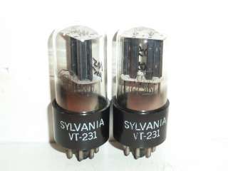 Sylvania Mil Spec VT 231 6SN7GT Tubes Matched Pair, Tested, Matched 