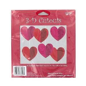  12 Packs of 6 Valentine 3D Cutouts