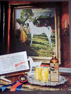 1948 White Horse Scotch Whisky Man w/ Horse vintage ad  