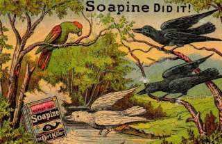 Soapine Soap Raven Victorian TRADE CARD/ Black to White  