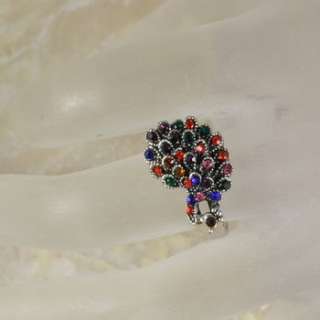 Wholesale 10pcs Vintage Peacock Cocktail Crystal Ring  