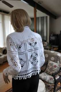 Lims Buttoned Front Gorgeous Cotton Crochet Jakcet WHI  