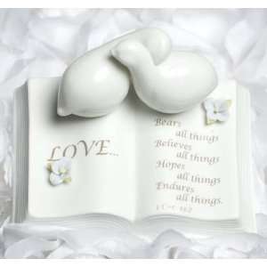  Love Verse Bible with Doves and Hydrangea Accents Wedding 
