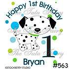 dalmatian puppy dog spots personalized birthday shirt boy girl name