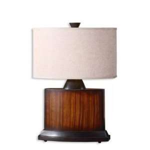  Alberton Lamp by Uttermost   Zebrano veneer base with 