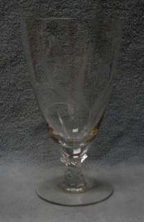 FOSTORIA crystal WHEAT Cut 837 Stem 6051 1/2 pattern ICED TEA Glass 