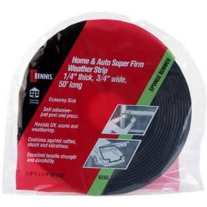   Home & Auto Super Firm Weatherstripping, 1/4 x 50