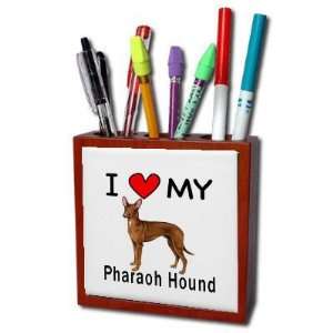  I Love My Pharaoh Hound Pencil Holder Desk Accessory 
